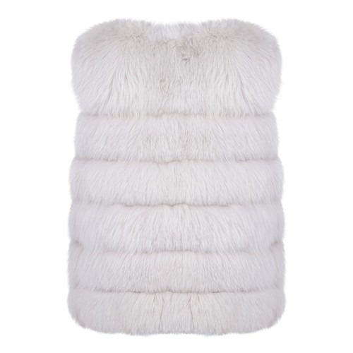 Pearl Fox Fur Vest with Low Collar 2
