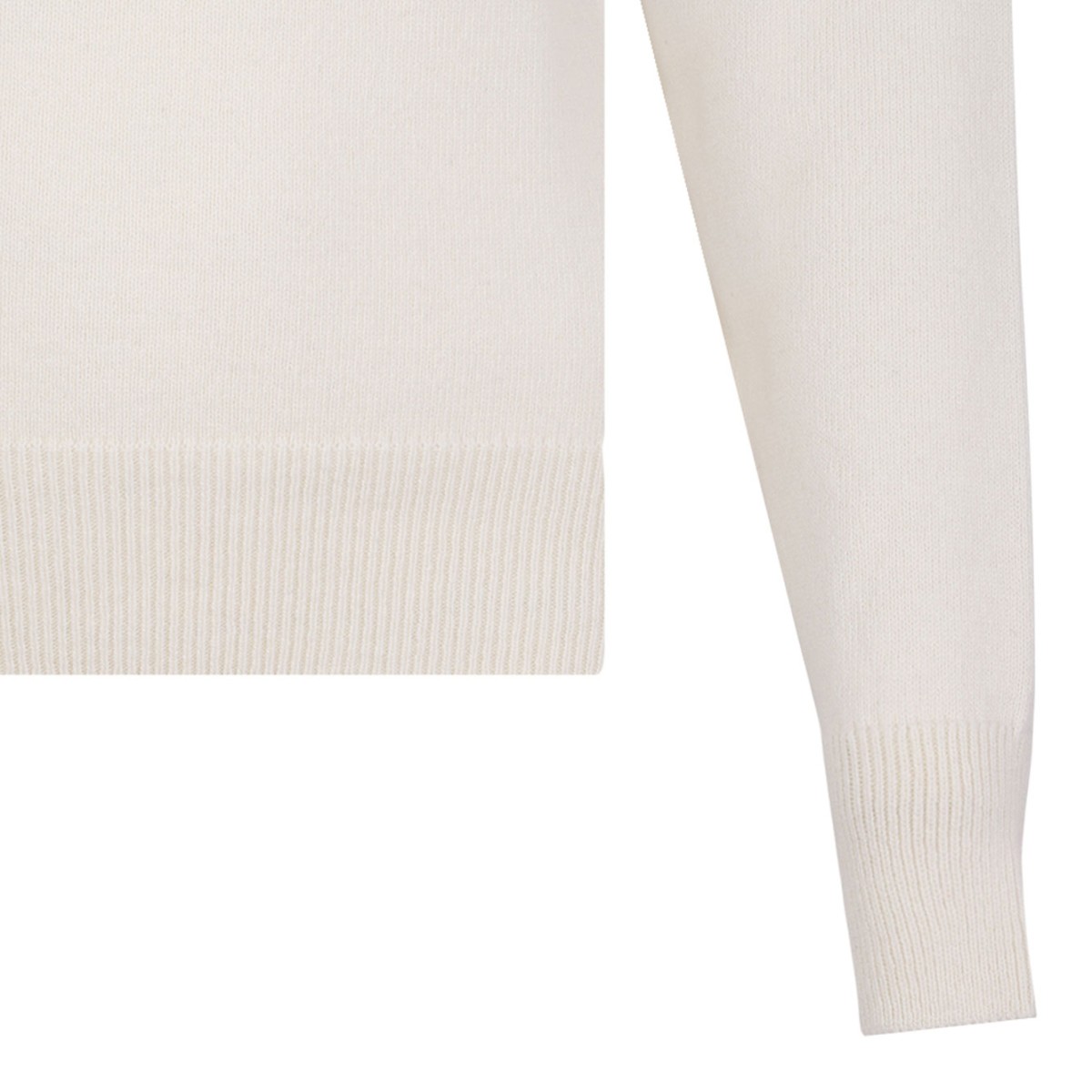 Off White High-Neck Coin-Button Sweater
