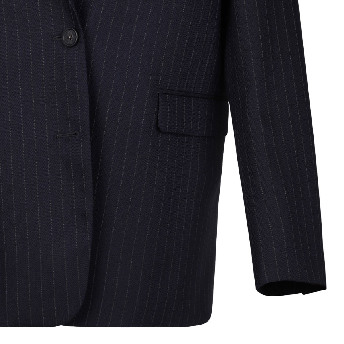 Navy Blue Pinstripe Single Breasted Blazer