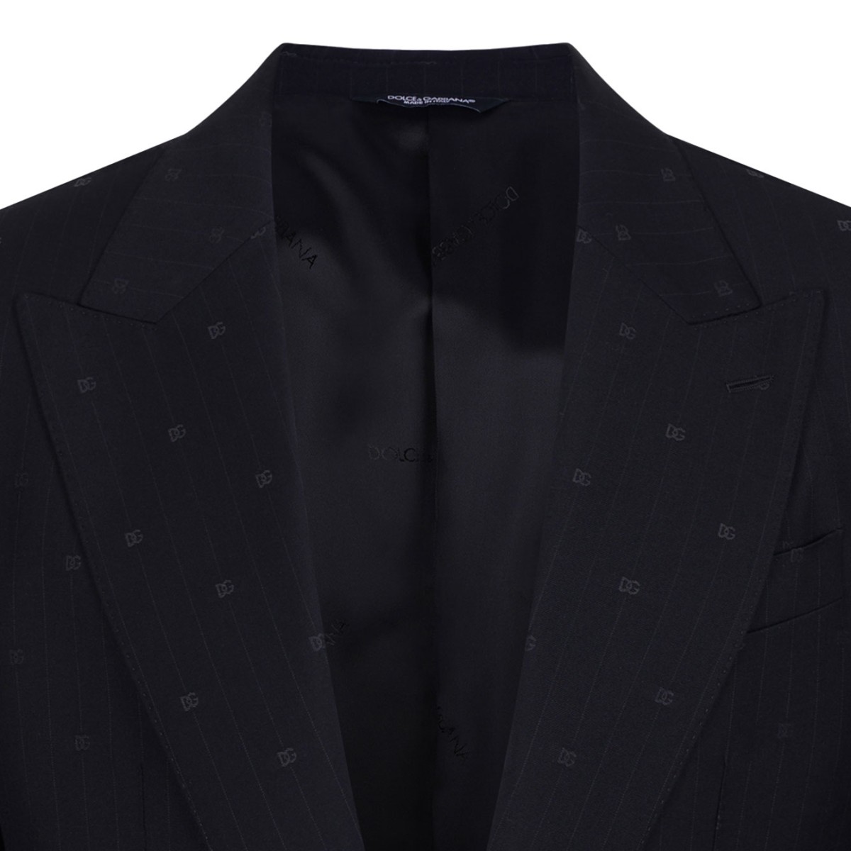 Black Double-Breasted Mikado Shantung Silk Suit