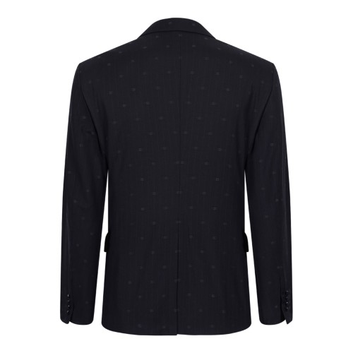 Black Double-Breasted Mikado Shantung Silk Suit