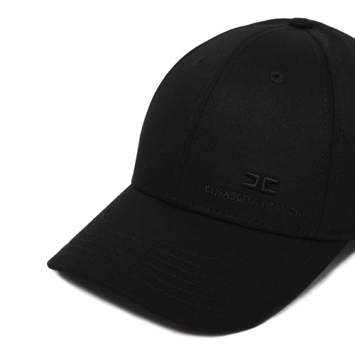Black Garbadine Baseball Cap With Ribbon