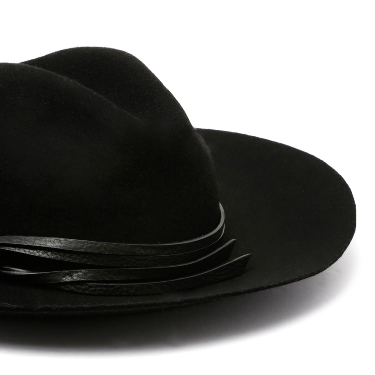 Black Hat With Leather Strap