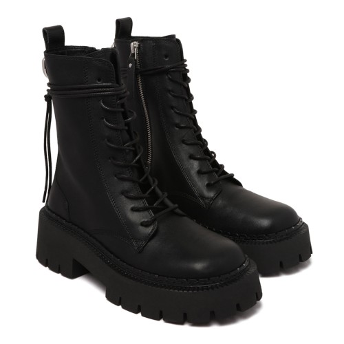 Black Lace-Up Combat Boots