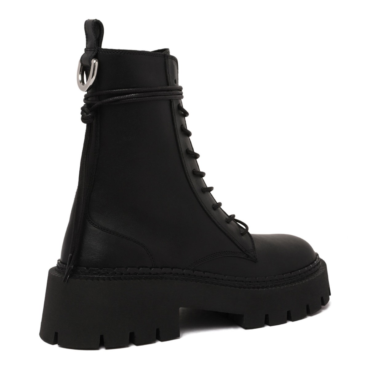 Black Lace-Up Combat Boots