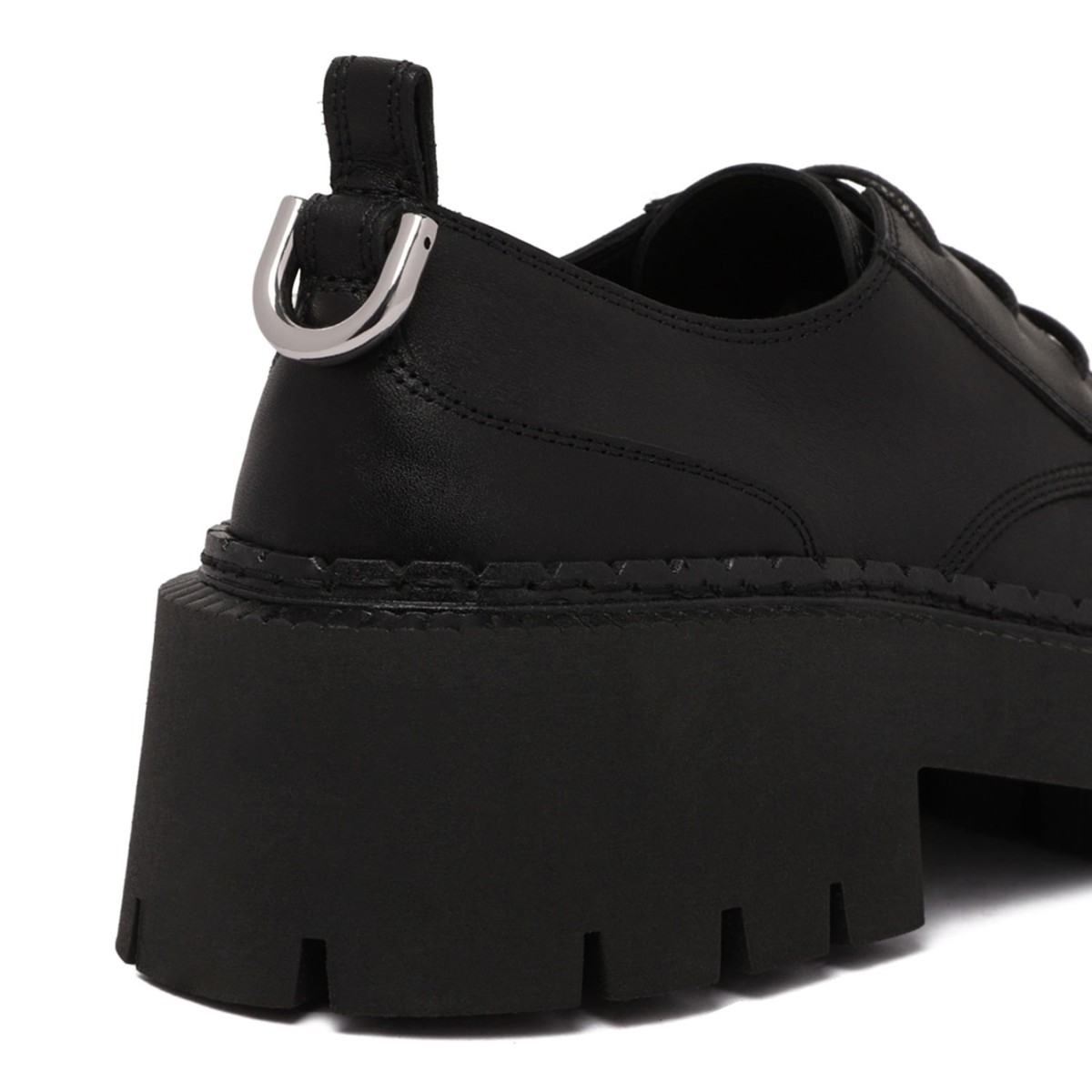 Black Lace-Up Platform Shoes