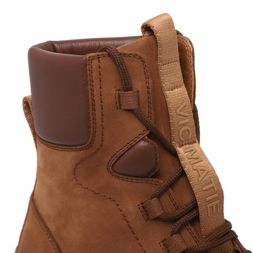 Brown Lace Up Chunky Boots