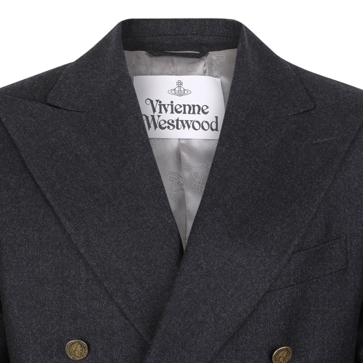 Charcoal Grey Captain Double-Breasted Blazer