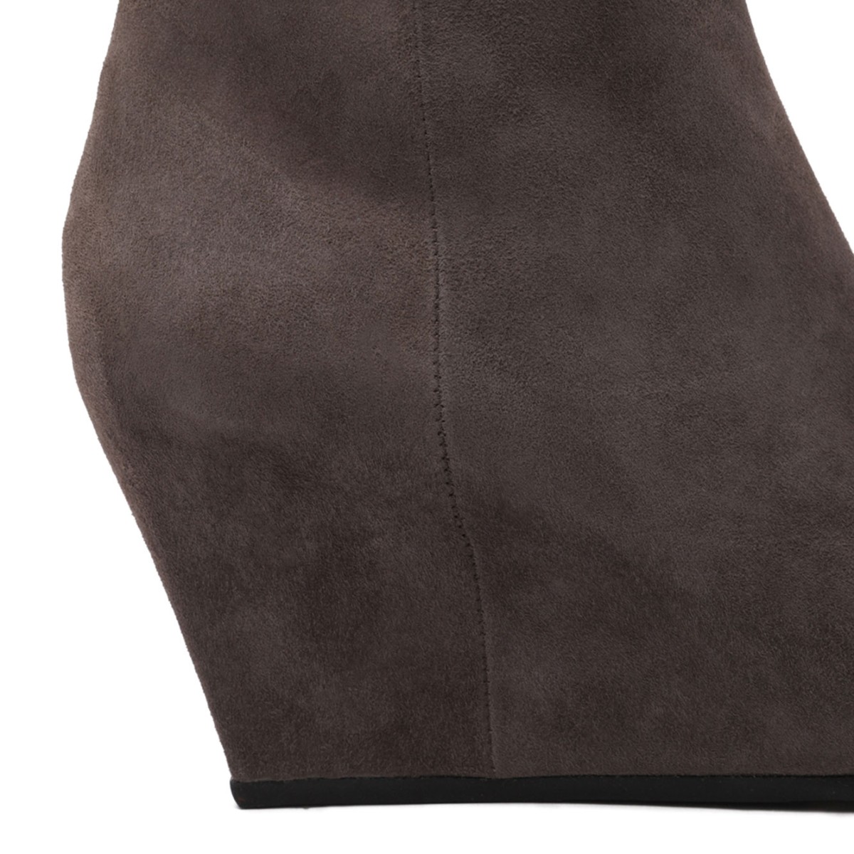 Mud Grey Suede Wedge Boots