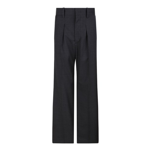 Anthracite Straight Leg Pleated Trousers
