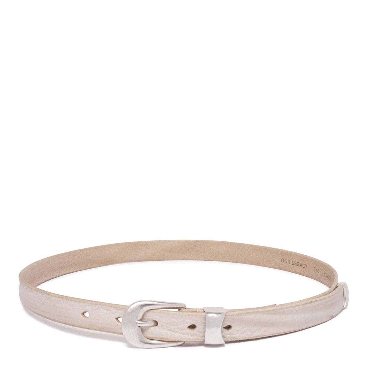 Beige Metal-Buckle Belt
