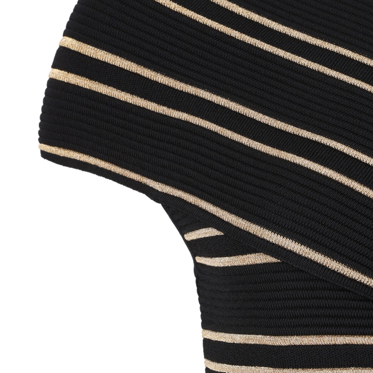 Black and Gold One-Shoulder Cropped Top