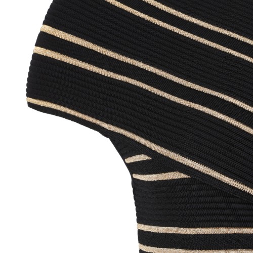 Black and Gold One-Shoulder Cropped Top