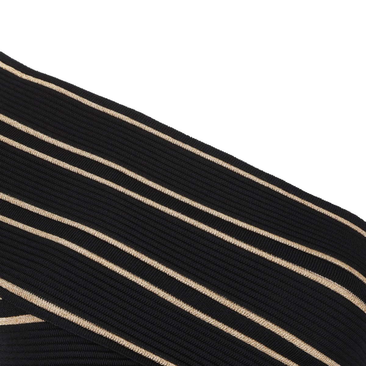 Black and Gold One-Shoulder Cropped Top