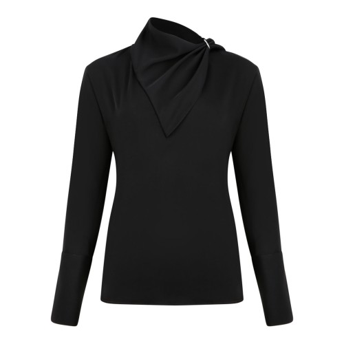 Black Asymmetrical Blouse