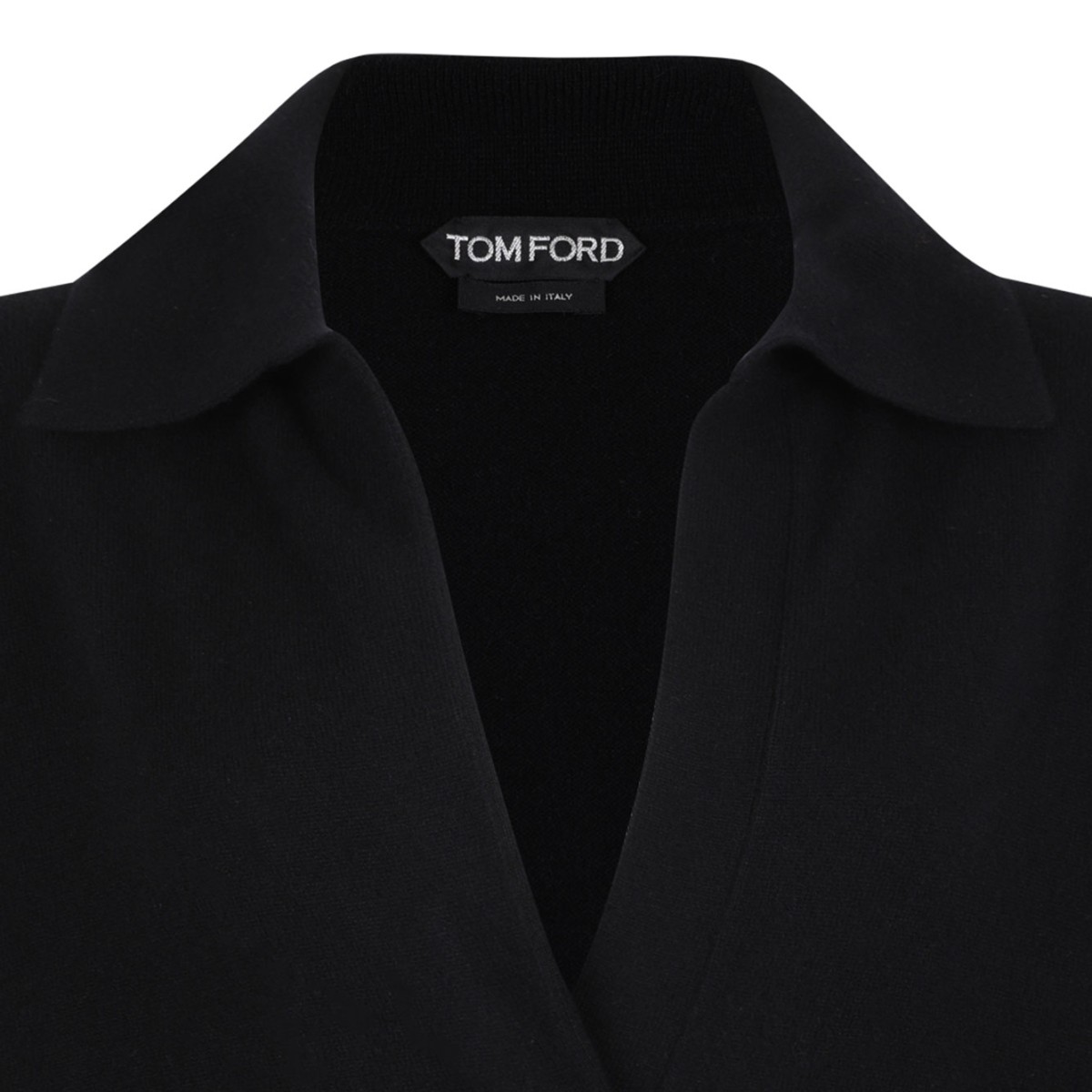 Black Cashmere Silk Polo