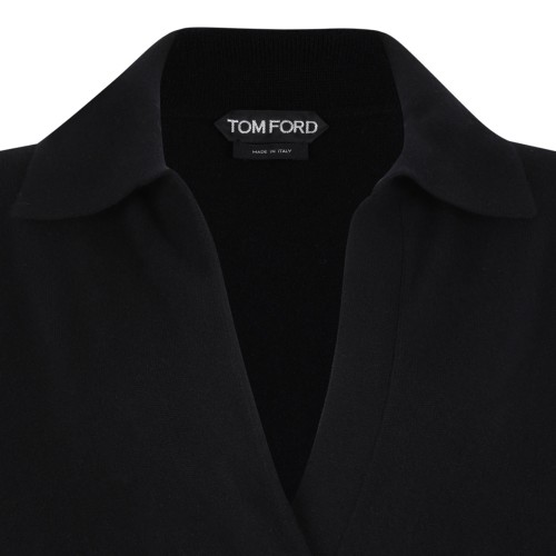 Black Cashmere Silk Polo