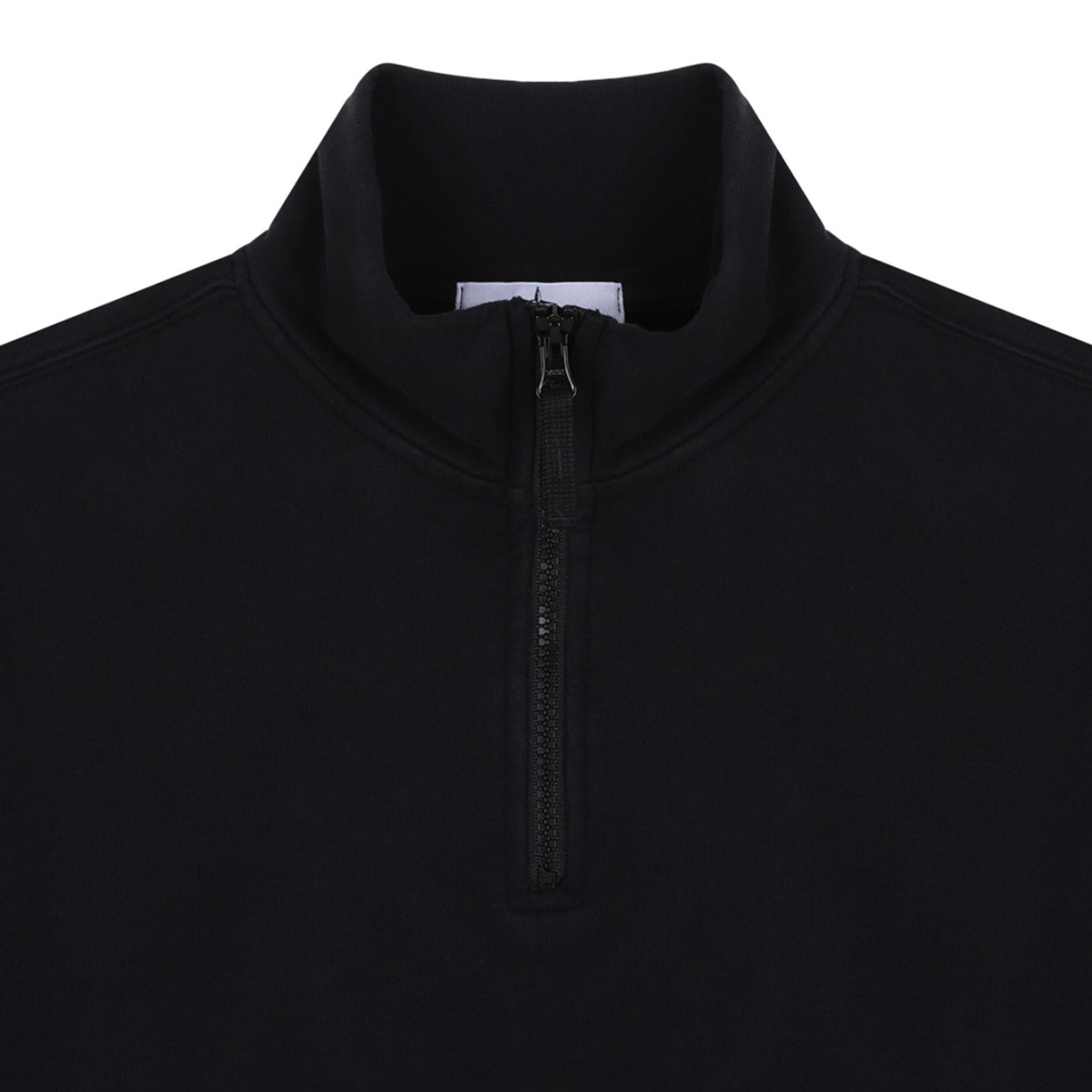 Black Compass-Patch Half-Zip Sweatshirt