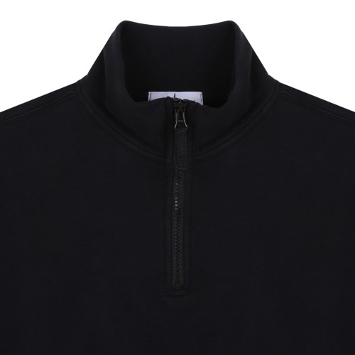 Black Compass-Patch Half-Zip Sweatshirt