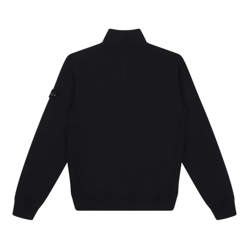 Black Compass-Patch Half-Zip Sweatshirt