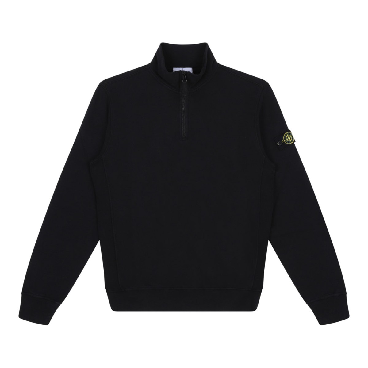 Black Compass-Patch Half-Zip Sweatshirt