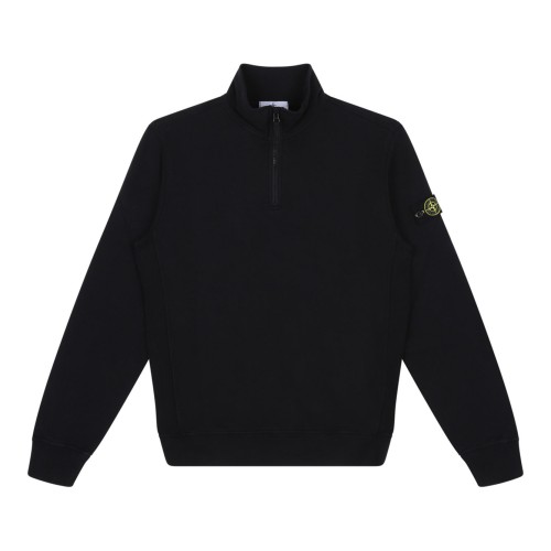 Black Compass-Patch Half-Zip Sweatshirt