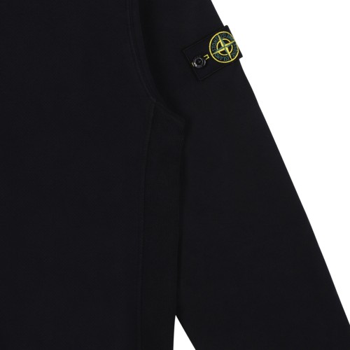 Black Compass-Patch Half-Zip Sweatshirt