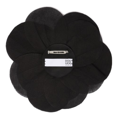Black Cotton Flower Brooch 2
