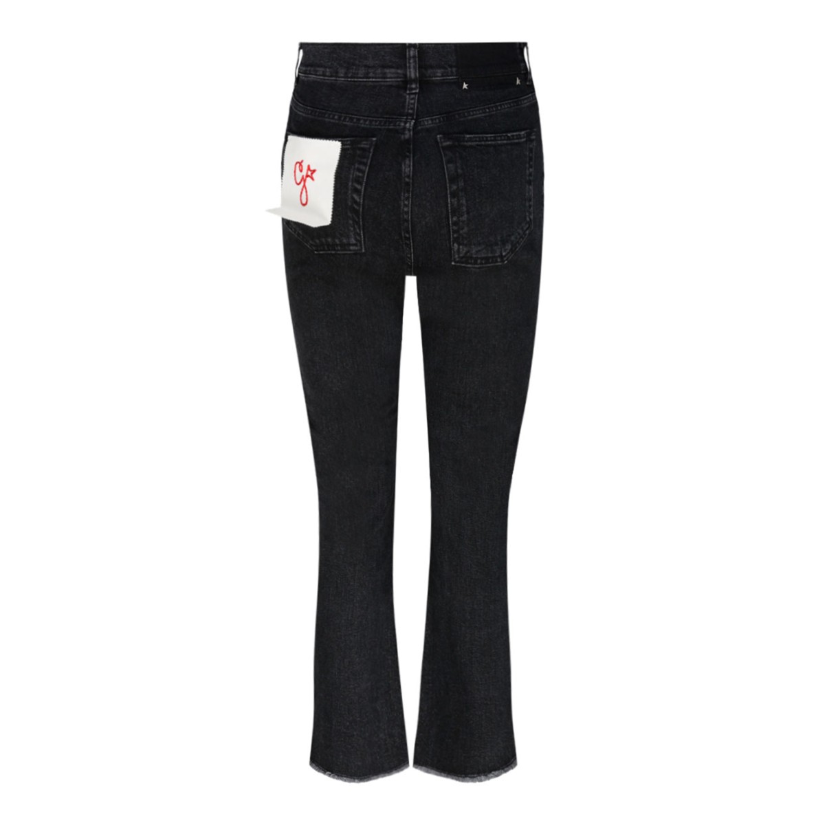 Black Cotton Straight Leg Jeans