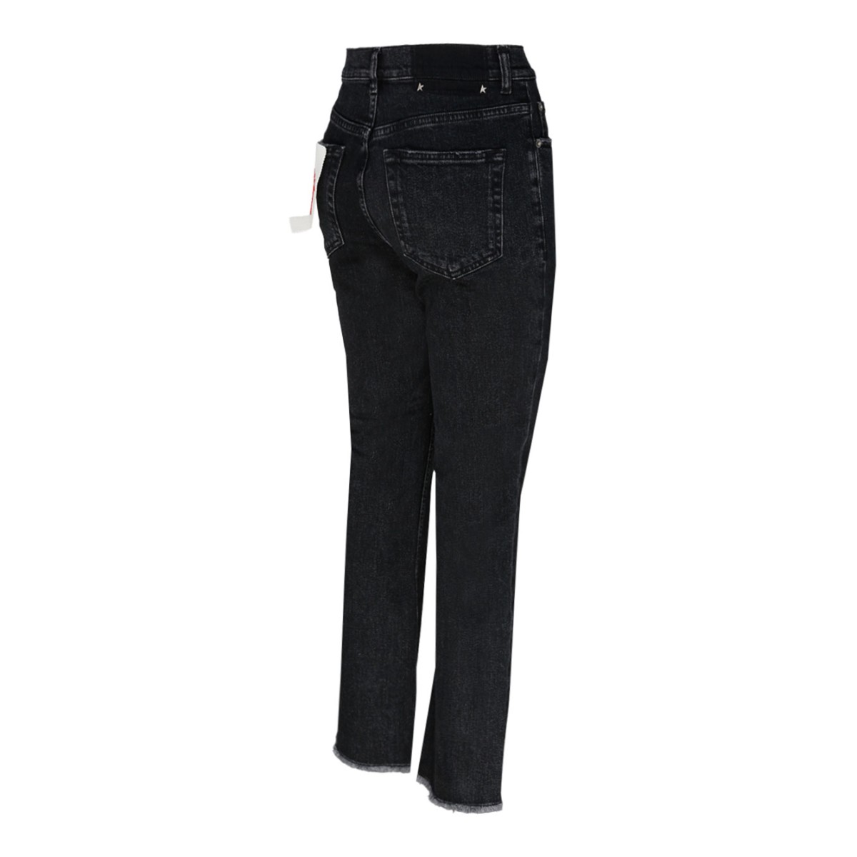 Black Cotton Straight Leg Jeans