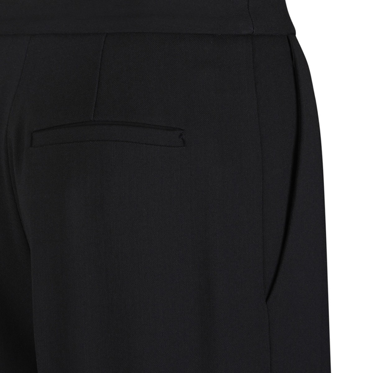 Black Crepe Trousers With Logo Details