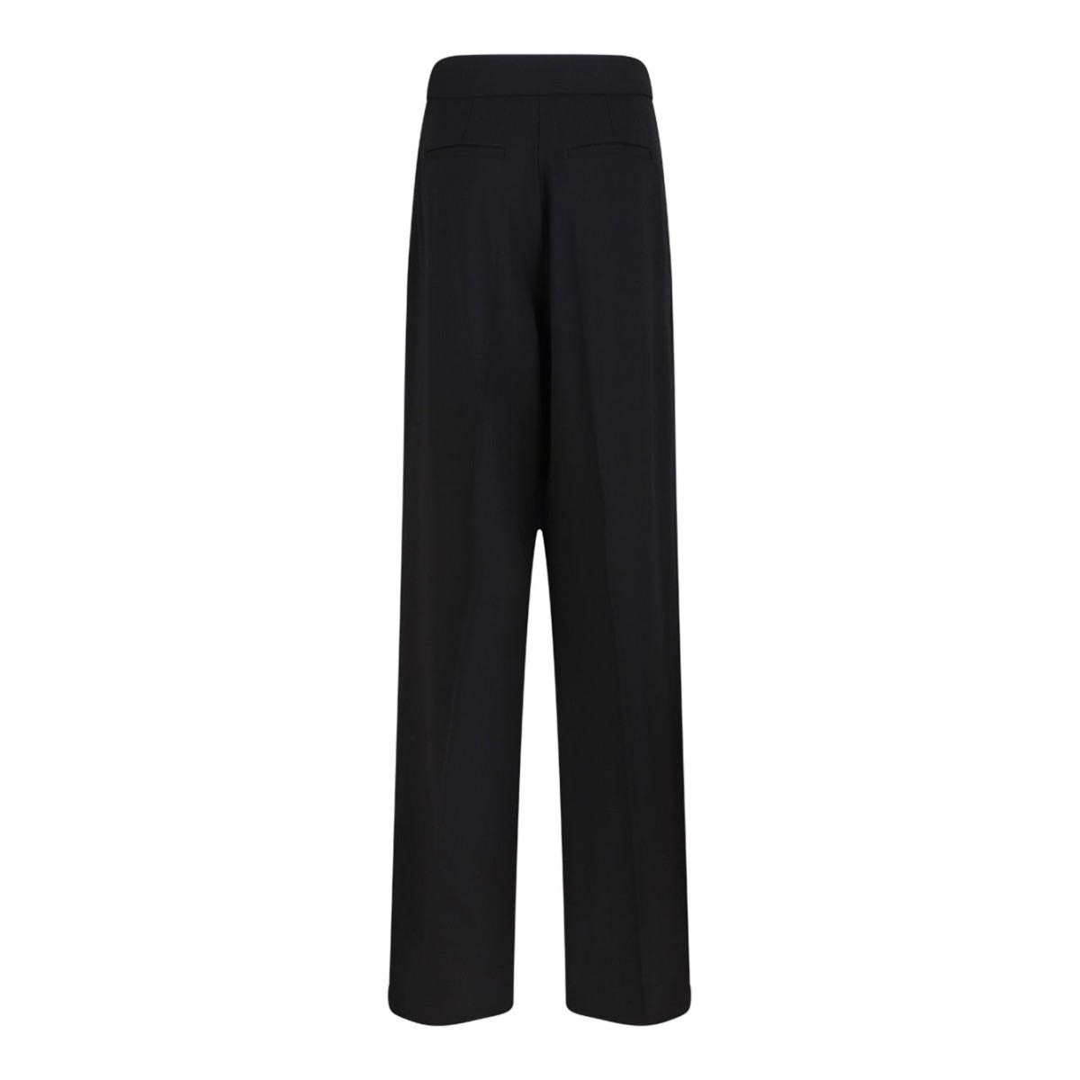 Black Crepe Trousers With Logo Details