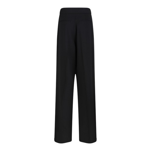 Black Crepe Trousers With Logo Details