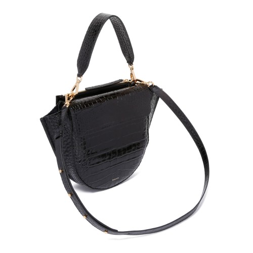 Black Croco Hortensia Bag