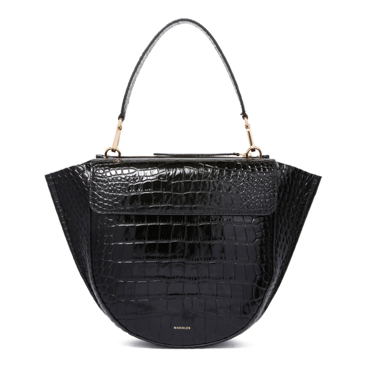 Black Croco Hortensia Bag