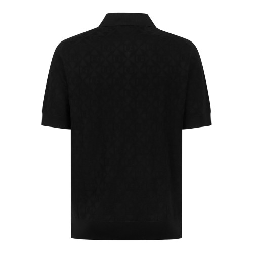 Black Logo Jacquard Polo Shirt 2