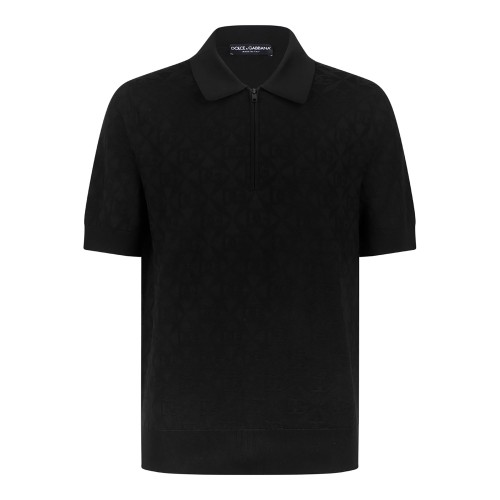 Black Logo Jacquard Polo Shirt
