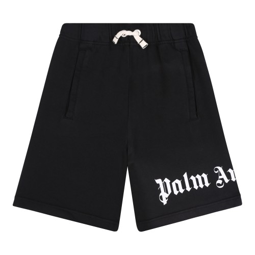Black Logo Print Track Shorts