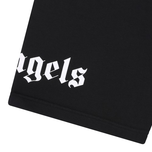 Black Logo Print Track Shorts