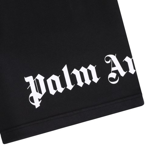 Black Logo Print Track Shorts