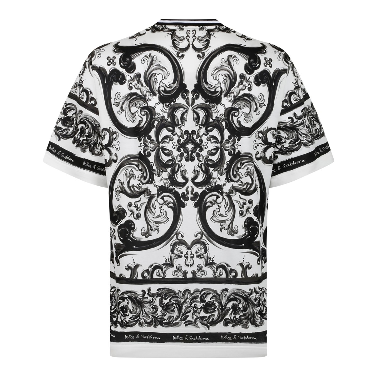 Black Majolica-Print Short-Sleeved T-Shirt