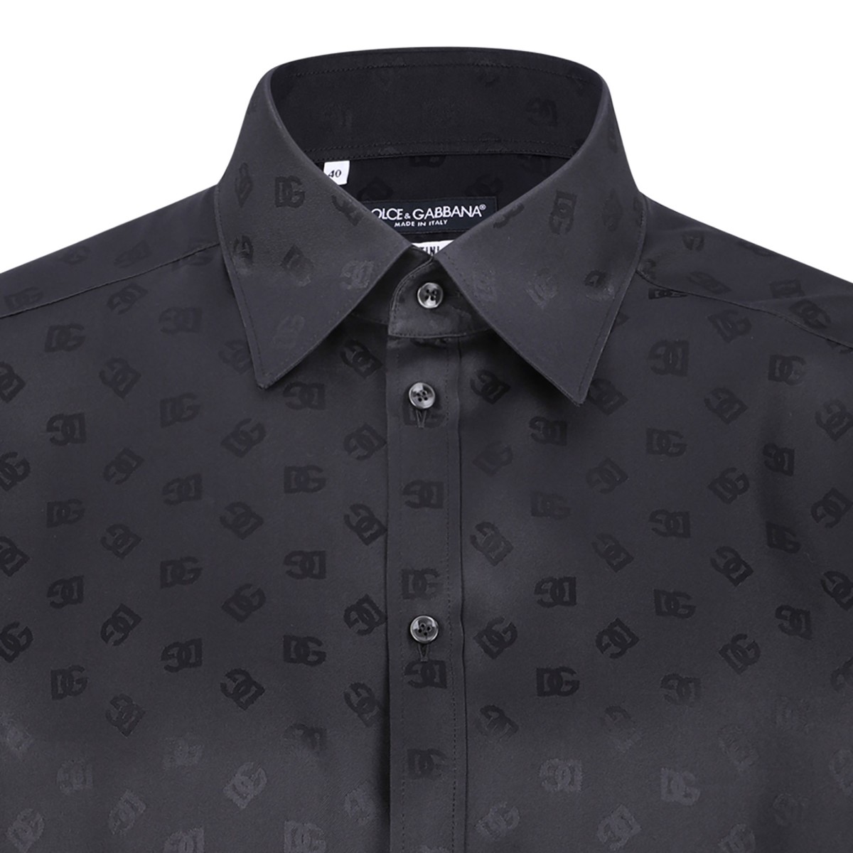 Black Monogram Silk Shirt