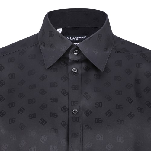 Black Monogram Silk Shirt