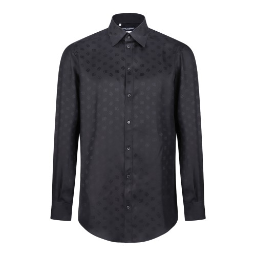 Black Monogram Silk Shirt