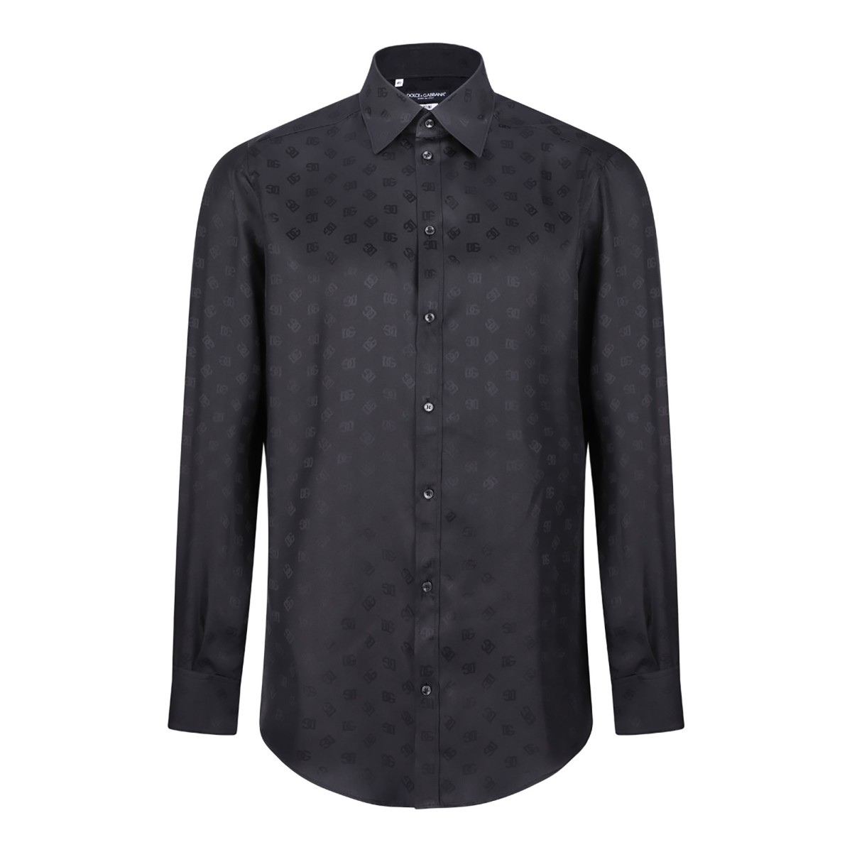 Black Monogram Silk Shirt