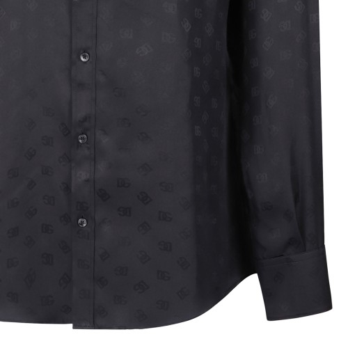 Black Monogram Silk Shirt