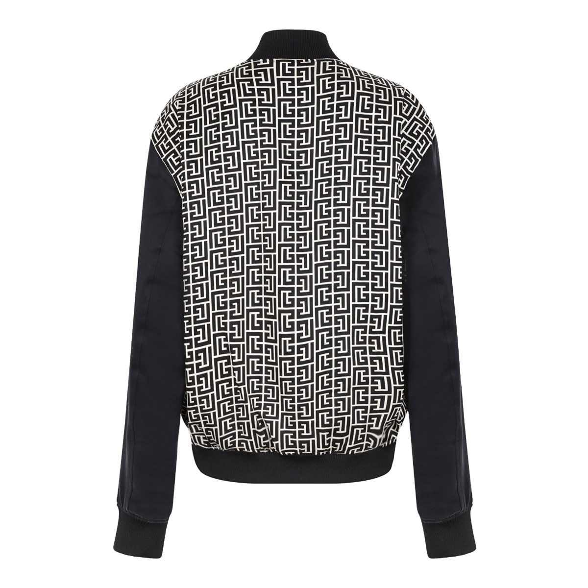 Black PB Monogram Jacquard Varsity Jacket Maze