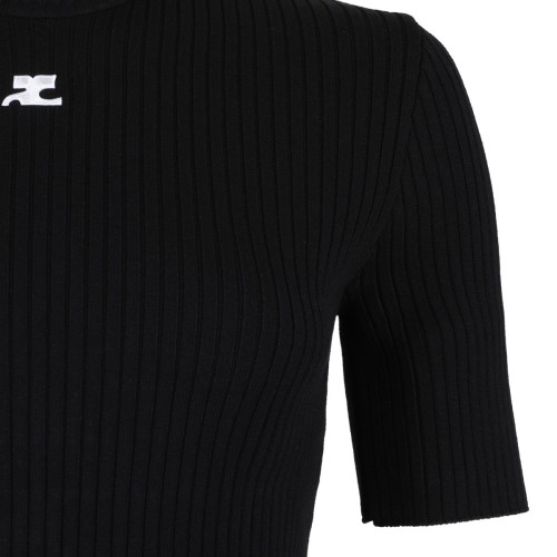 Black Reedition Rib Knit Sweater