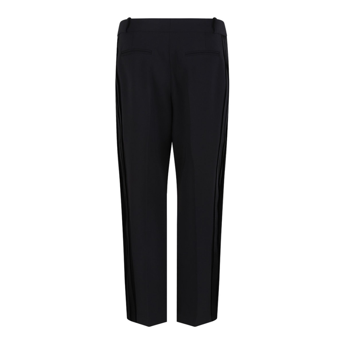Black Trousers In Crepe Fabric
