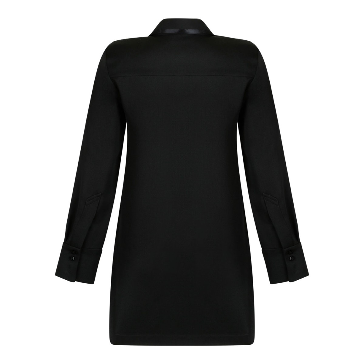 Black Zip-Front Mini Shirt Dress